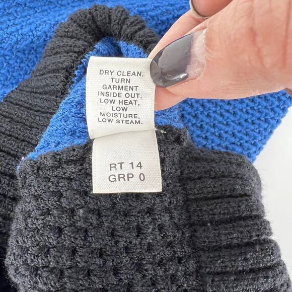 St. John Yellow Label Black Blue Color Block Sweater Size S - Picture 8 of 9